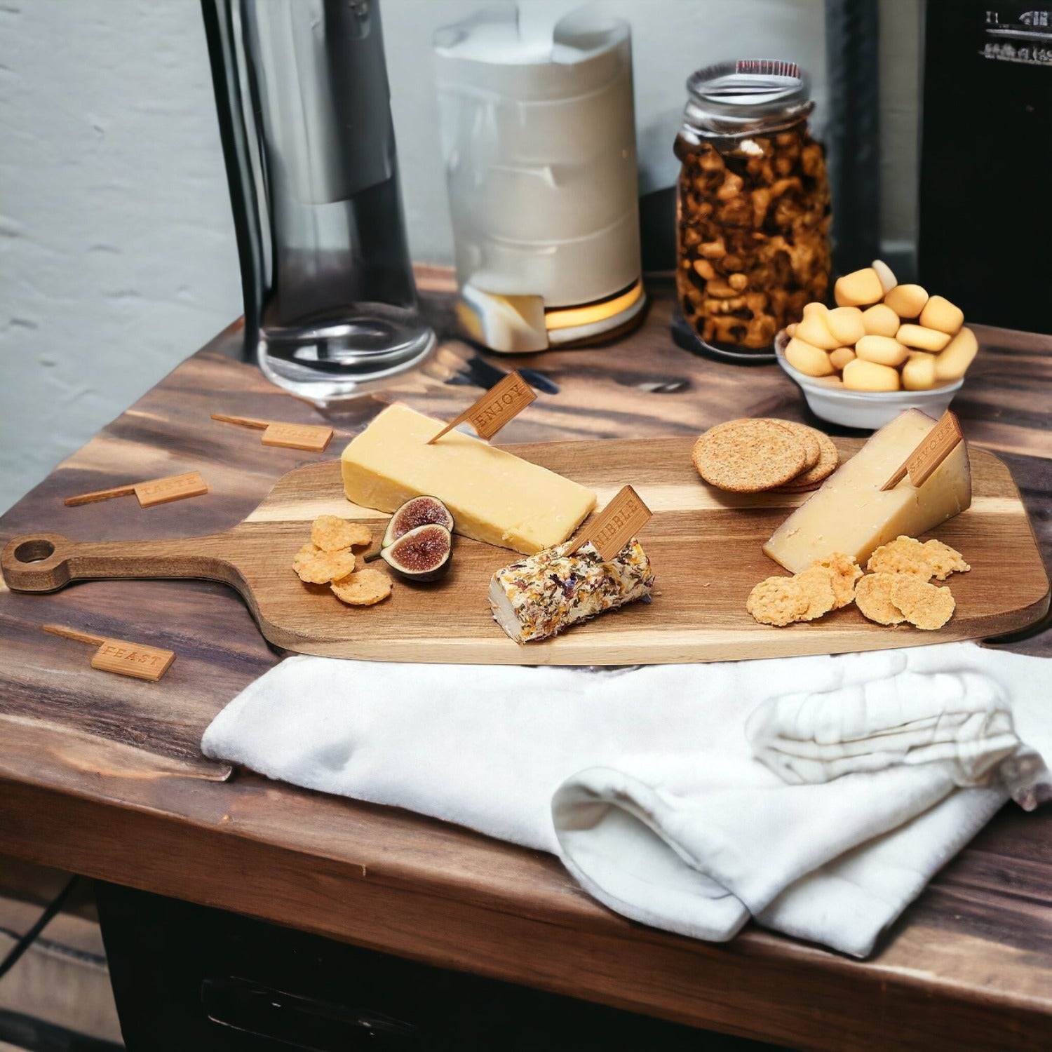 Serving Board with Bamboo Cheese Markers