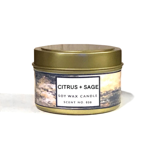 Natural Citrus + Sage Soy Wax Candle