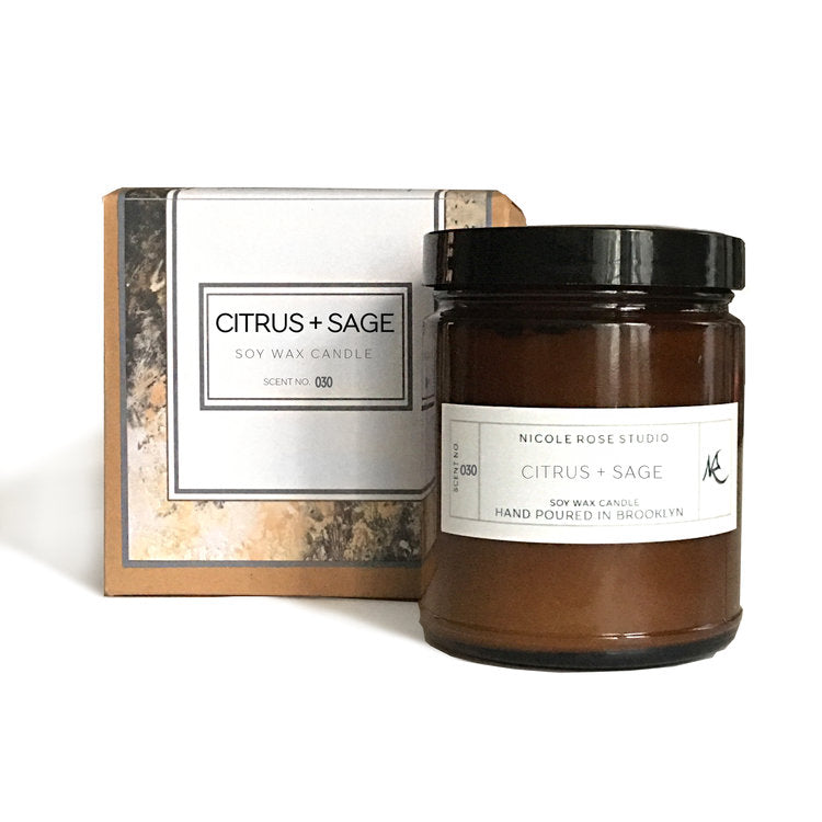 Natural Citrus + Sage Soy Wax Candle