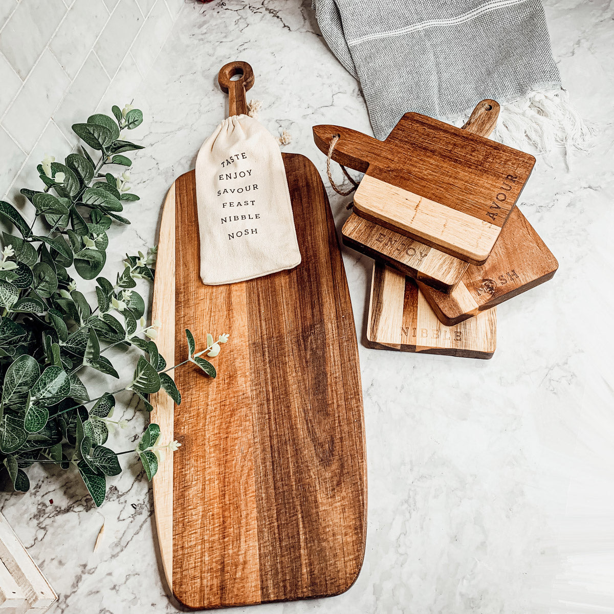 Serving Board with Bamboo Cheese Markers