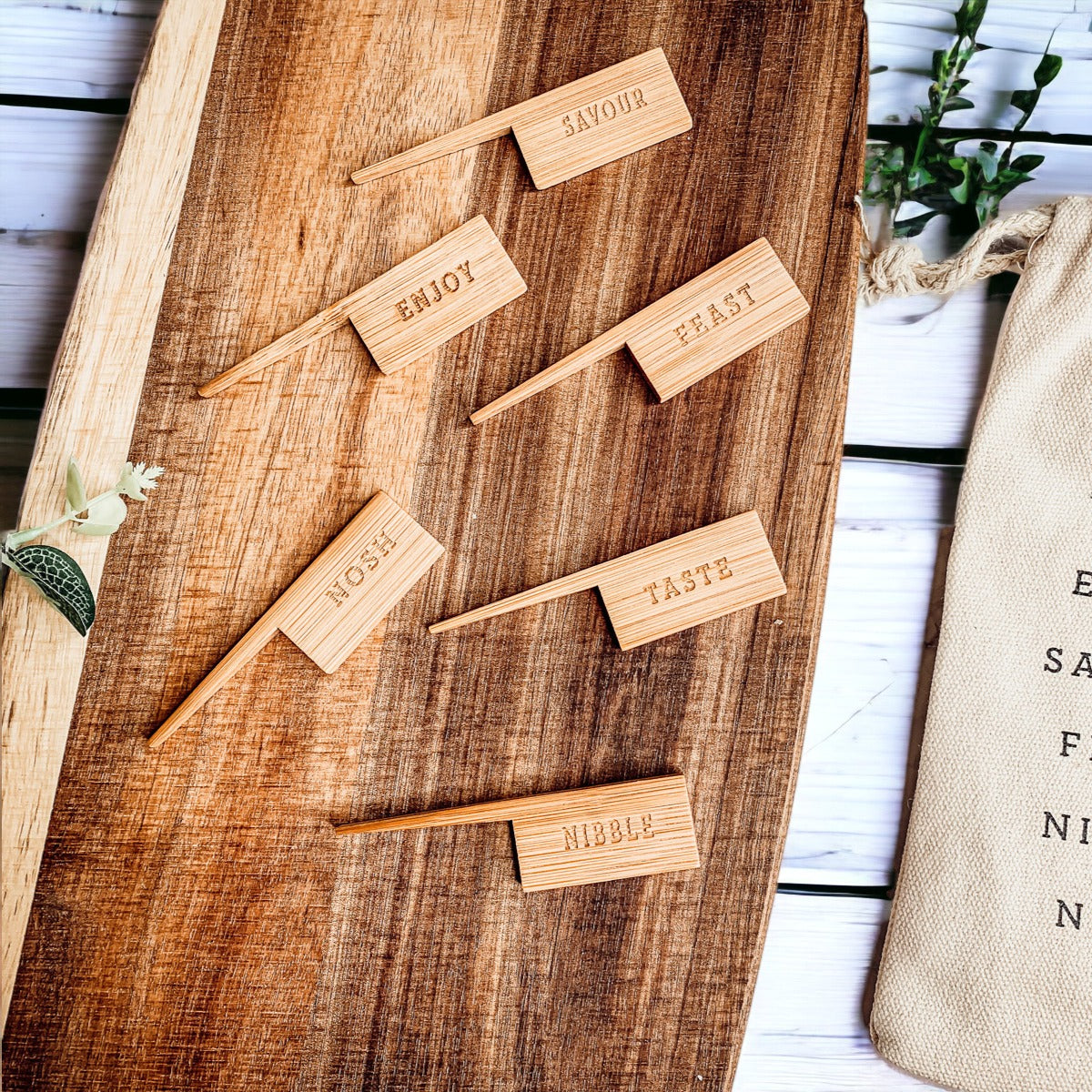 Serving Board with Bamboo Cheese Markers