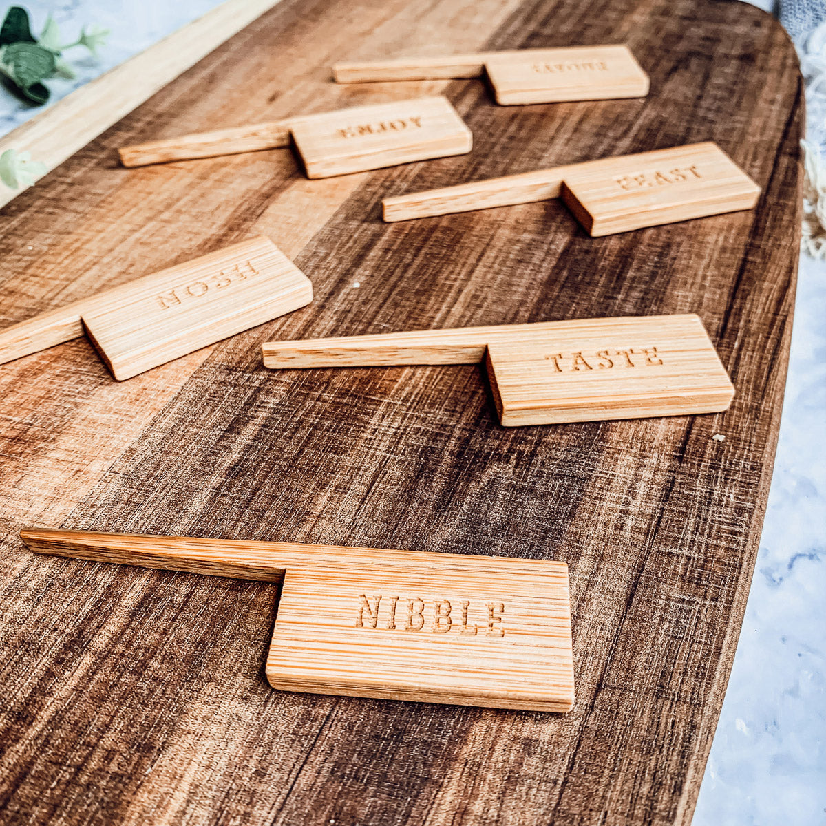 Serving Board with Bamboo Cheese Markers