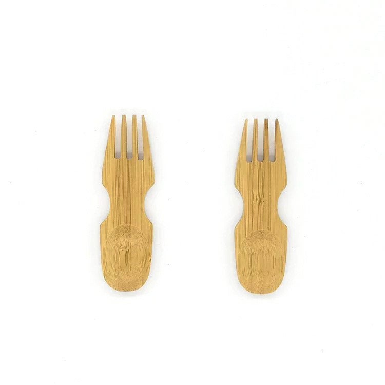 Natural Bamboo Spork with Cotton Pouch