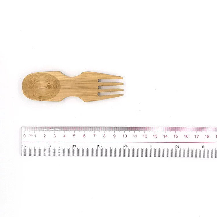 Natural Bamboo Spork with Cotton Pouch