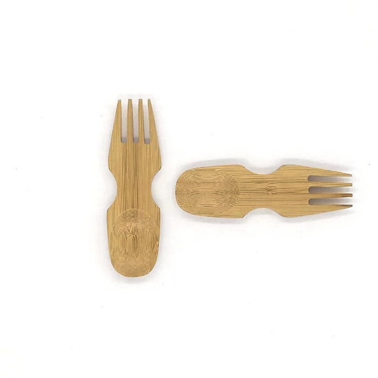 Natural Bamboo Spork with Cotton Pouch
