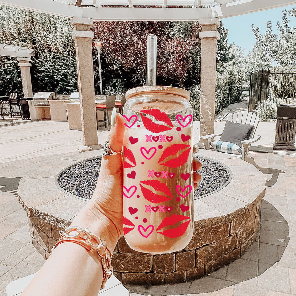 20oz Glass Cup – Bamboo Lid + Glass Straws